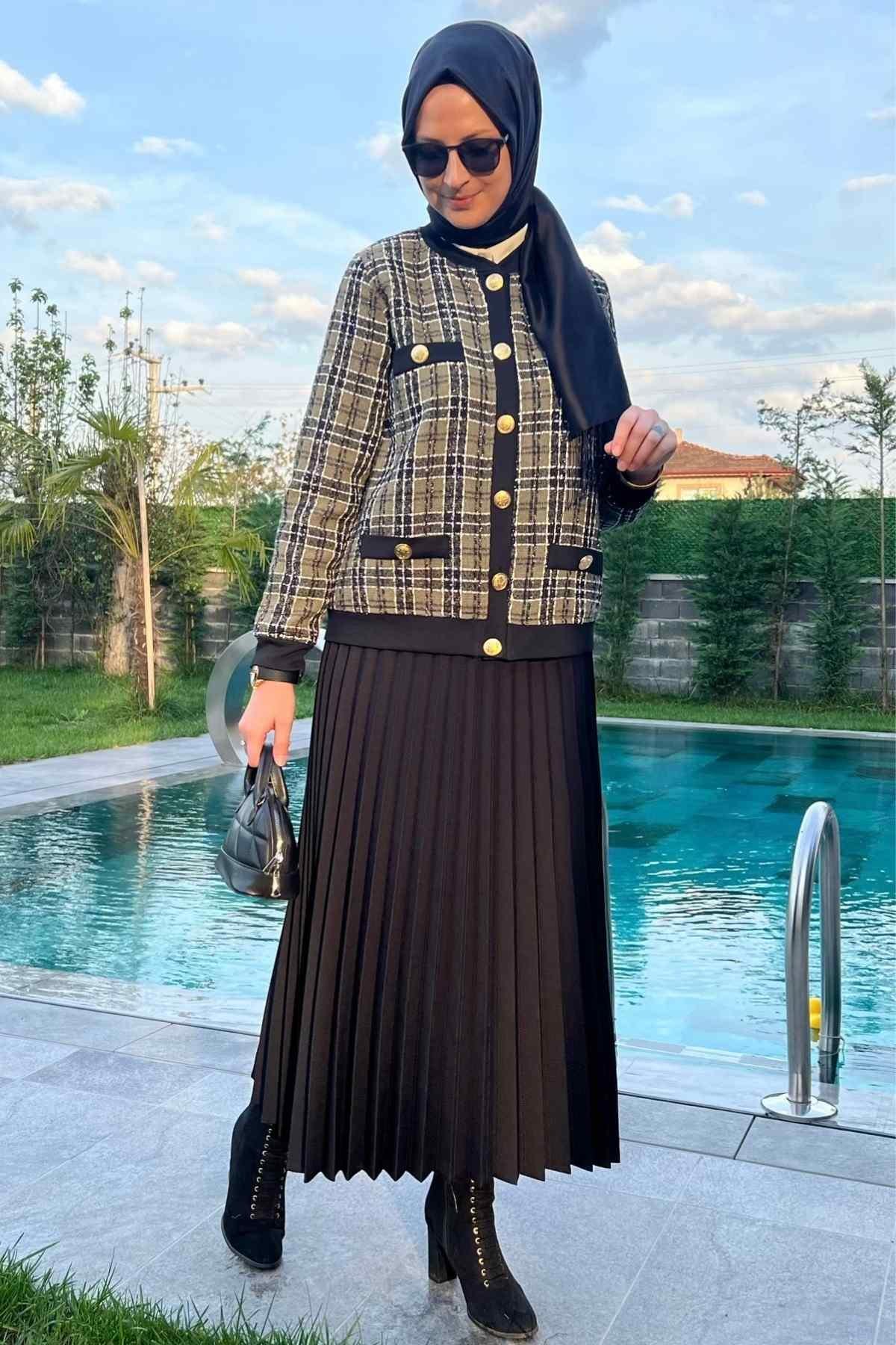 Dilan Tüvit Ceket Kırmızı | Rabia Şamlı | Tesettür Giyim, Elbise ve Kadın Giyim Modası