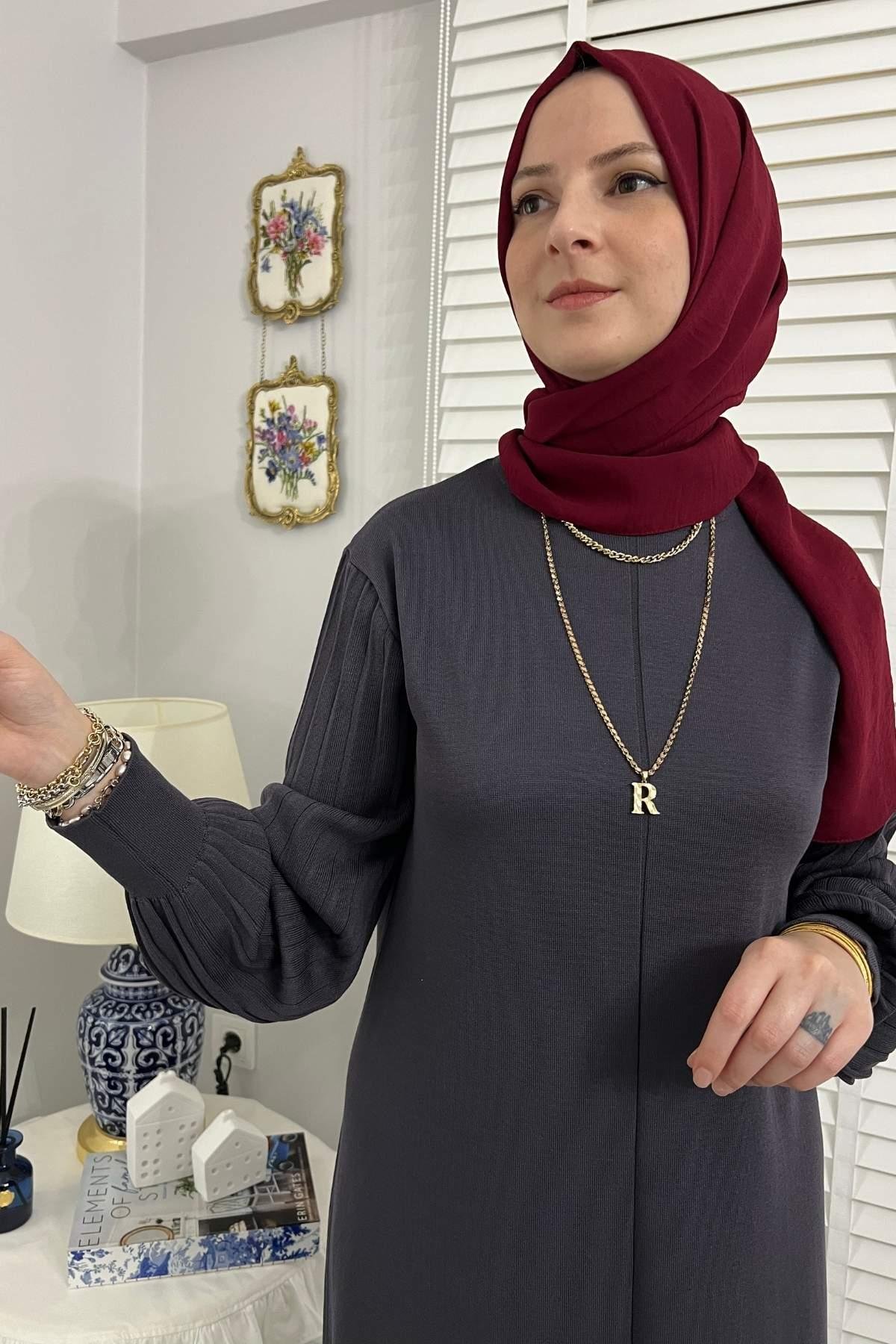 Ecem Pembe Triko Elbise - Rabia Şamlı | Tesettür Giyim, Elbise ve Kadın Giyim Modası