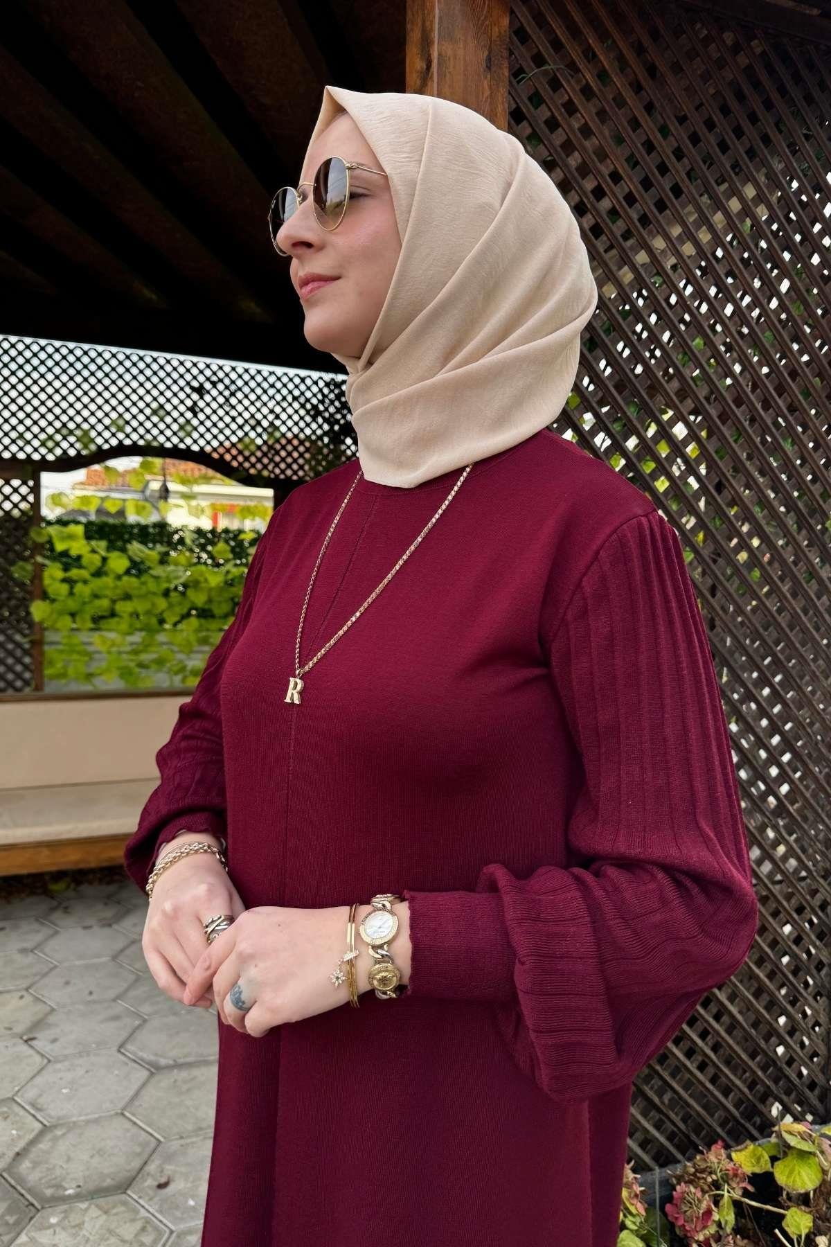 Ecem İndigo Triko Elbise | Rabia Şamlı | Tesettür Giyim, Elbise ve Kadın Giyim Modası