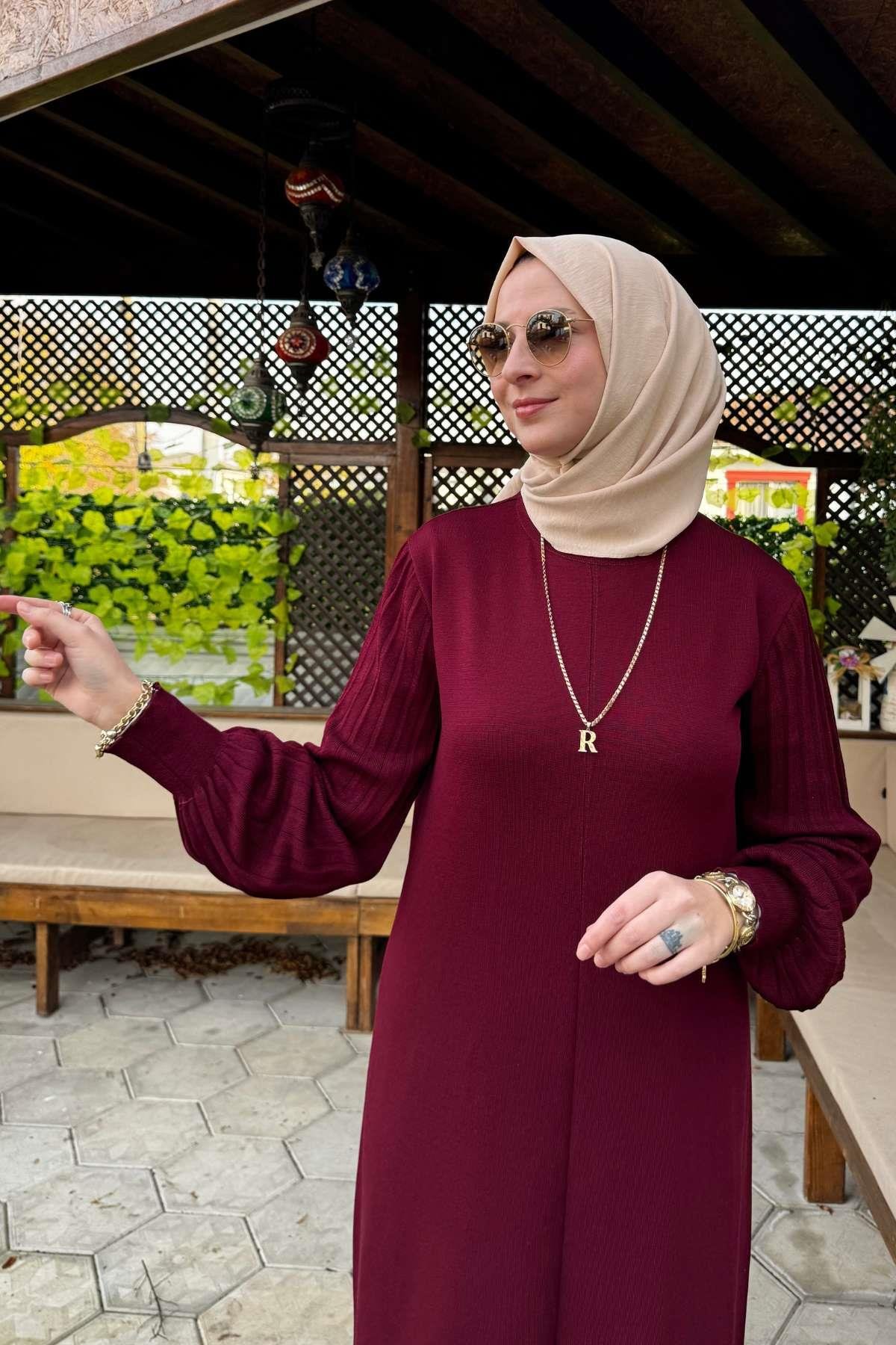 Ecem İndigo Triko Elbise | Rabia Şamlı | Tesettür Giyim, Elbise ve Kadın Giyim Modası