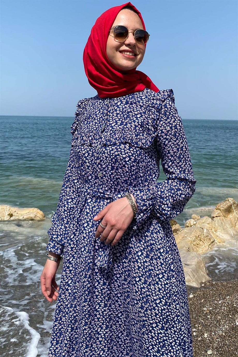 Ela Mavi Tunik