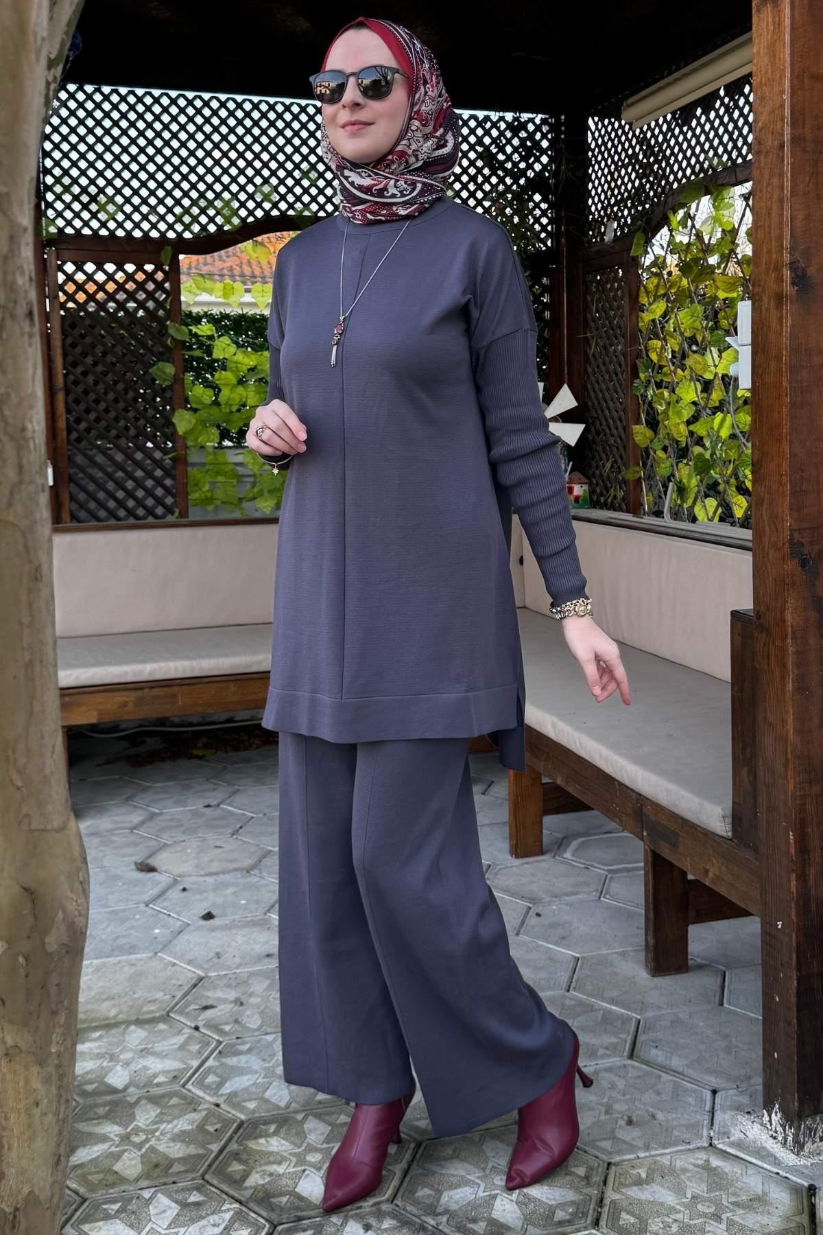 Elfida Camel Triko Takım | Rabia Şamlı | Tesettür Giyim, Elbise ve Kadın Giyim Modası