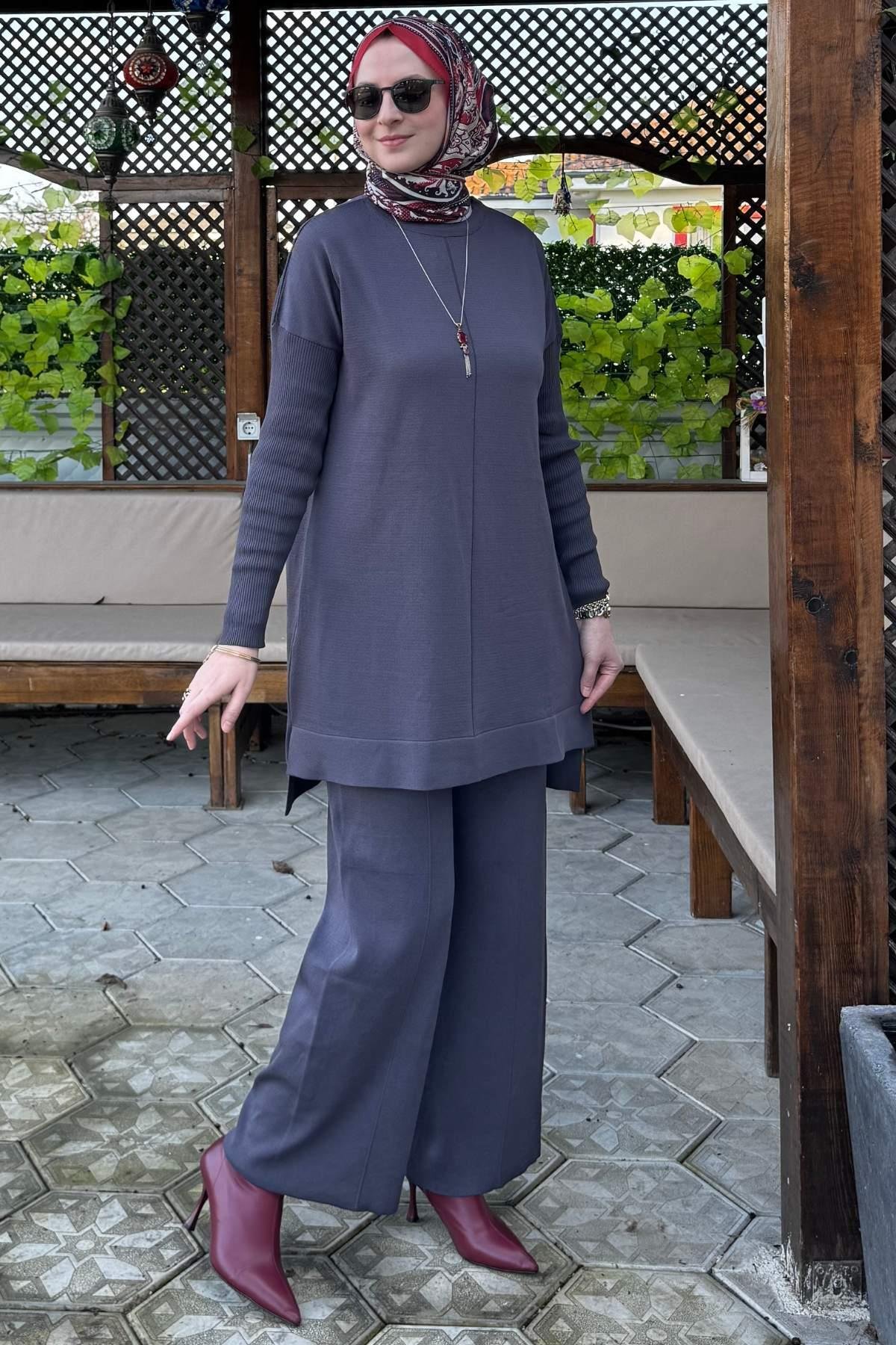 Elfida Camel Triko Takım | Rabia Şamlı | Tesettür Giyim, Elbise ve Kadın Giyim Modası
