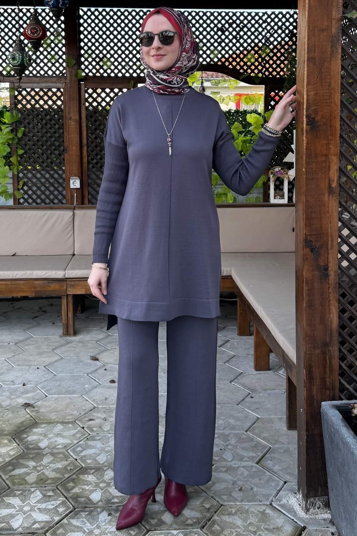 Elfida Camel Triko Takım | Rabia Şamlı | Tesettür Giyim, Elbise ve Kadın Giyim Modası