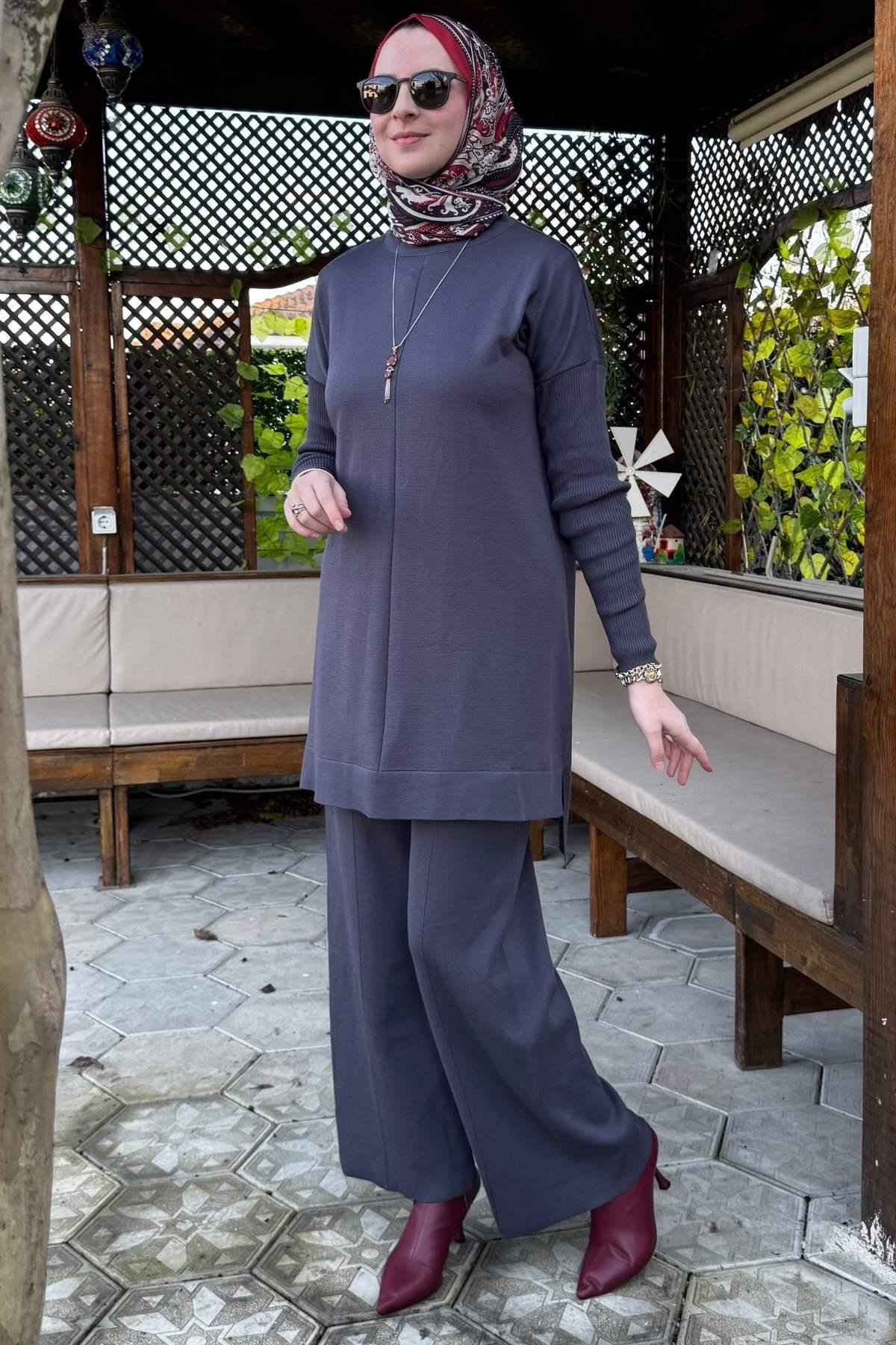 Elfida Camel Triko Takım | Rabia Şamlı | Tesettür Giyim, Elbise ve Kadın Giyim Modası