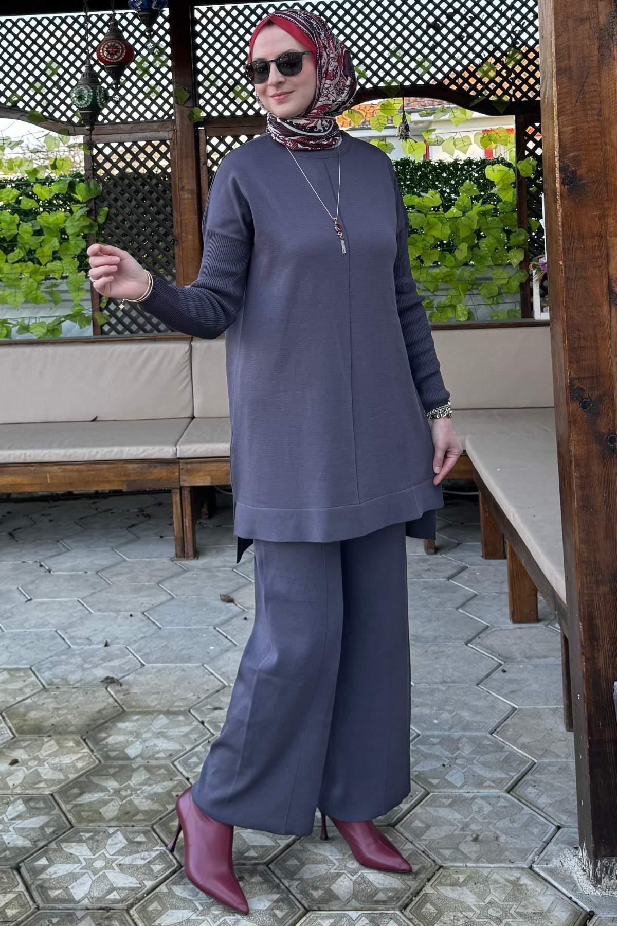 Elfida Camel Triko Takım | Rabia Şamlı | Tesettür Giyim, Elbise ve Kadın Giyim Modası