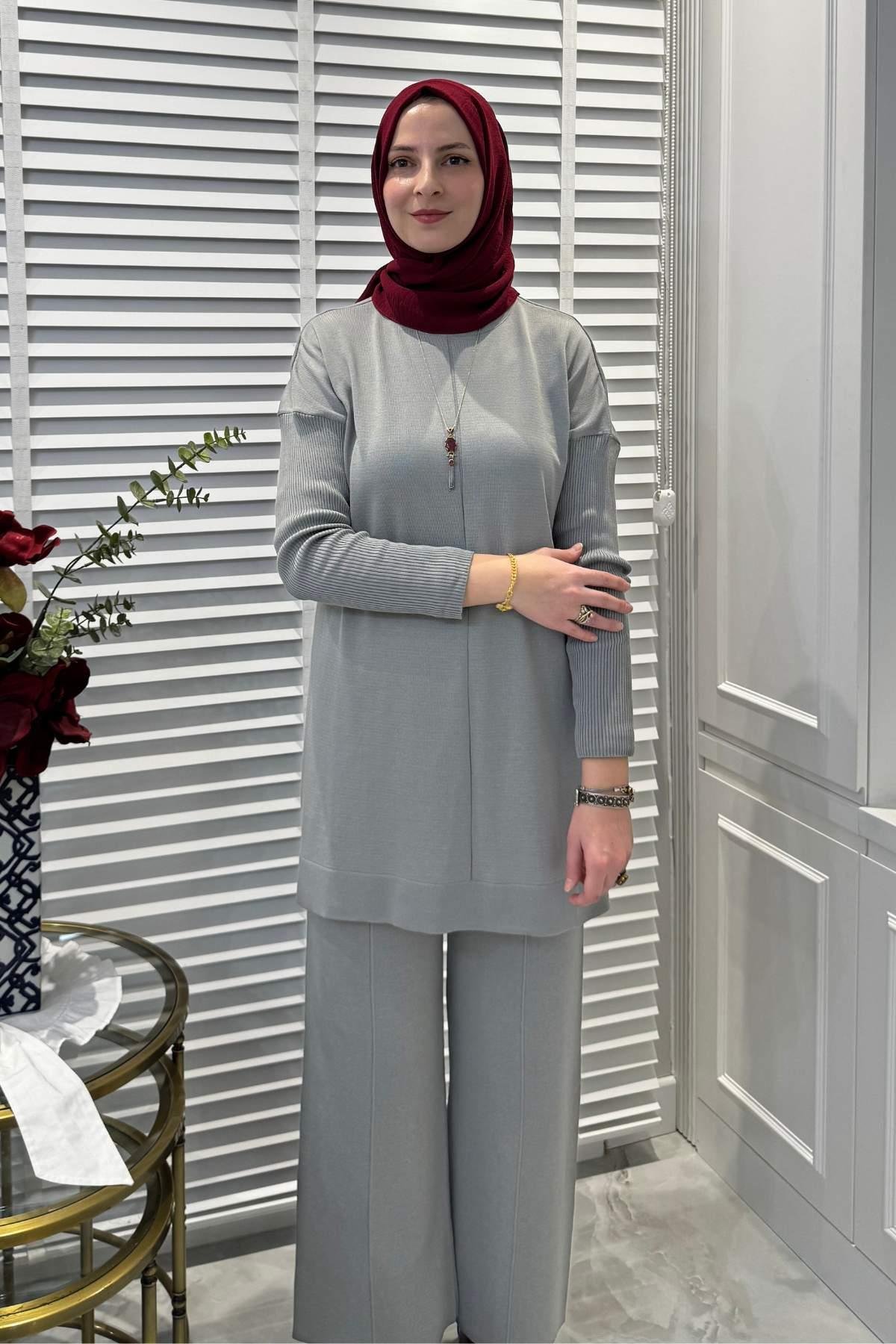 Elfida Camel Triko Takım | Rabia Şamlı | Tesettür Giyim, Elbise ve Kadın Giyim Modası