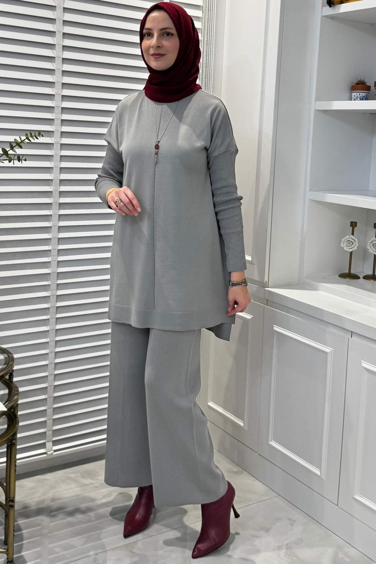 Elfida Camel Triko Takım | Rabia Şamlı | Tesettür Giyim, Elbise ve Kadın Giyim Modası