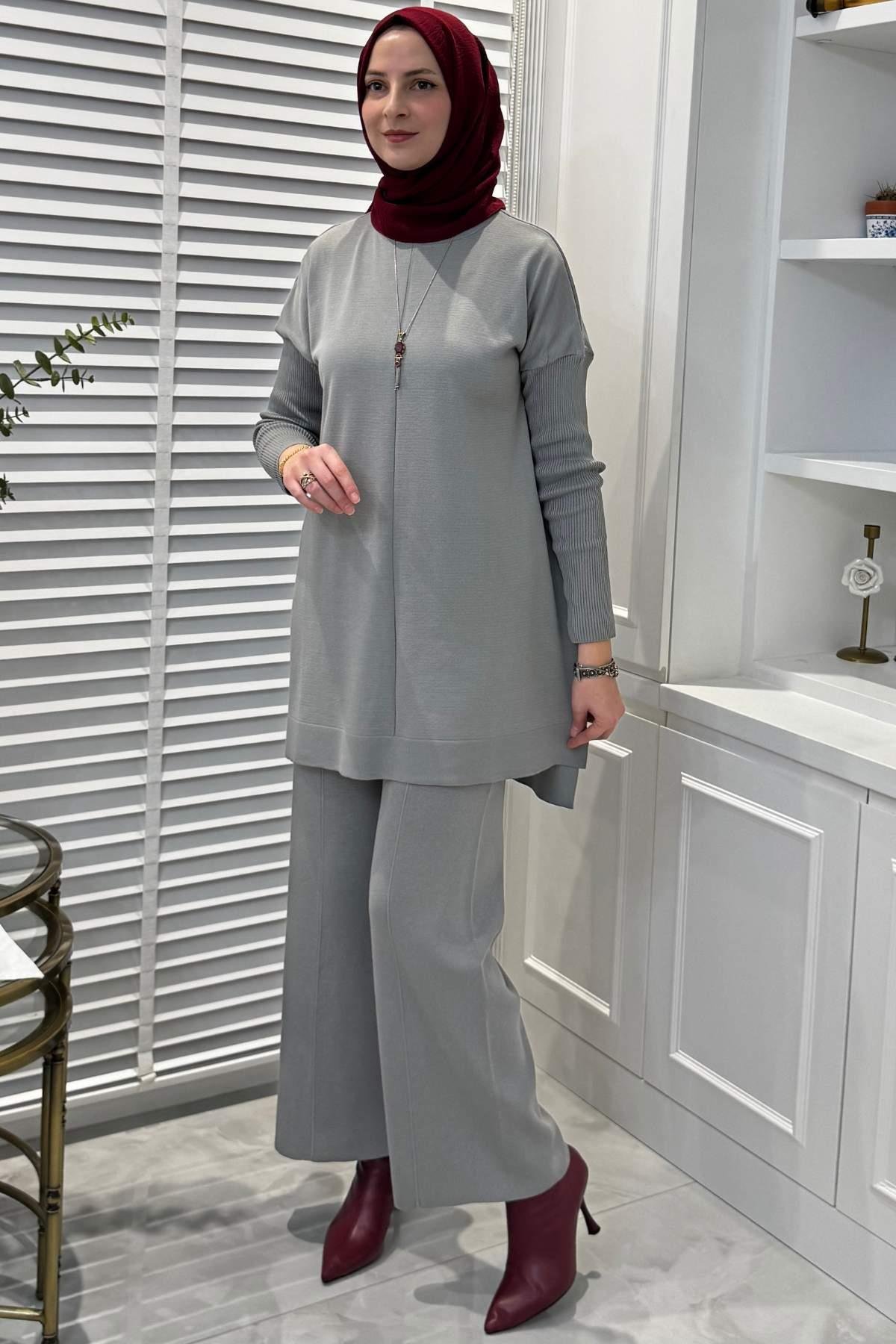 Elfida Camel Triko Takım | Rabia Şamlı | Tesettür Giyim, Elbise ve Kadın Giyim Modası