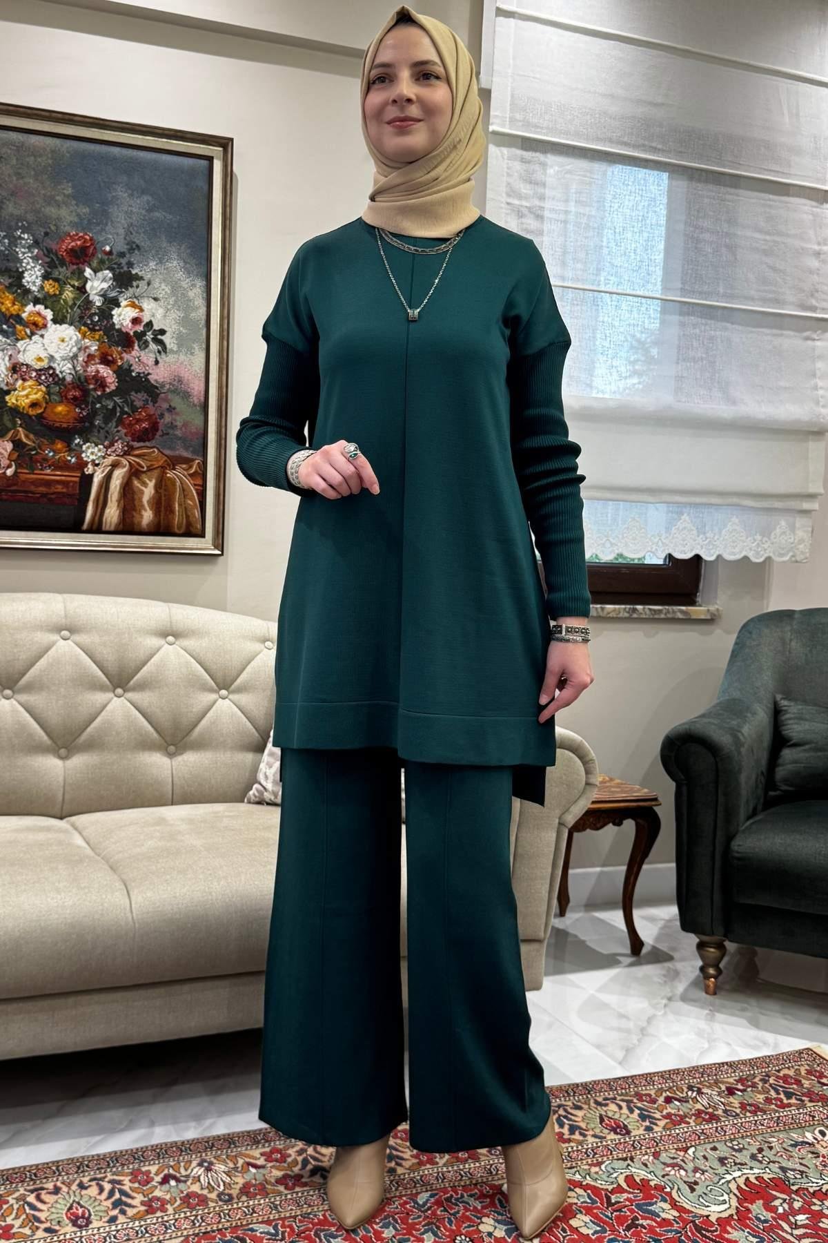 Elfida Camel Triko Takım | Rabia Şamlı | Tesettür Giyim, Elbise ve Kadın Giyim Modası