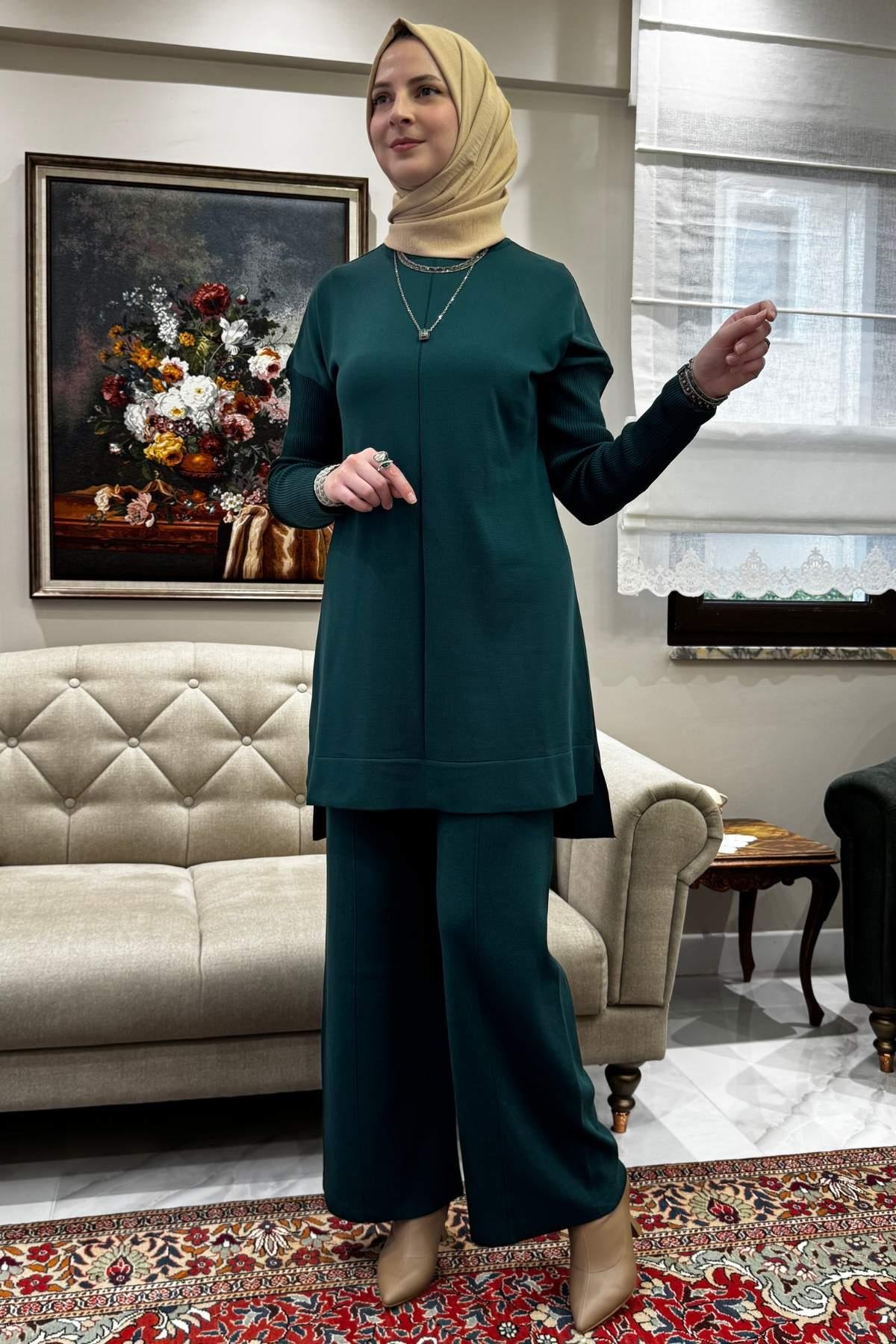 Elfida Camel Triko Takım | Rabia Şamlı | Tesettür Giyim, Elbise ve Kadın Giyim Modası