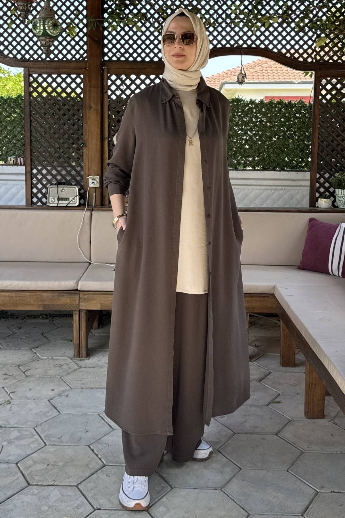 Elif Pantolonlu Takım Bordo | Rabia Şamlı | Tesettür Giyim, Elbise ve Kadın Giyim Modası