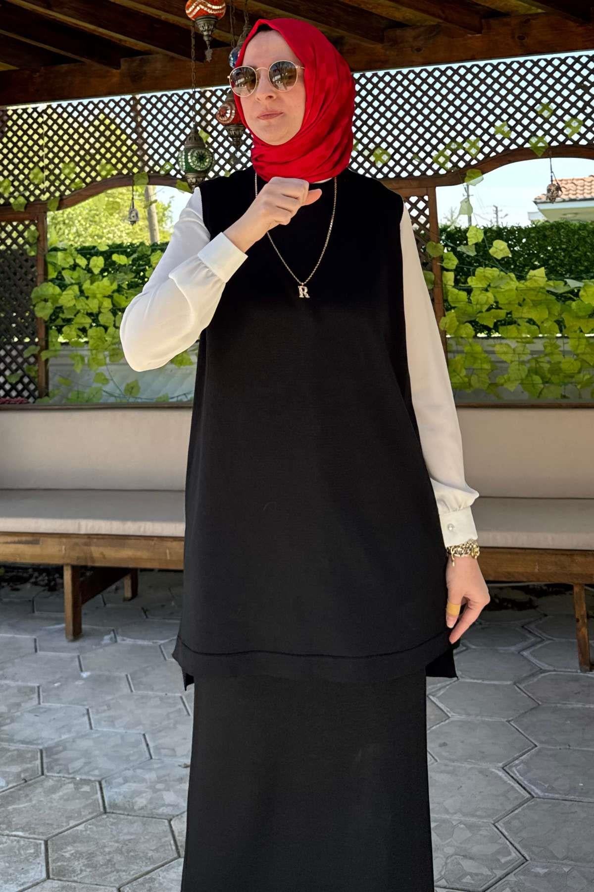 Sezen Triko Takım Kahve | Rabia Şamlı | Tesettür Giyim, Elbise ve Kadın Giyim Modası
