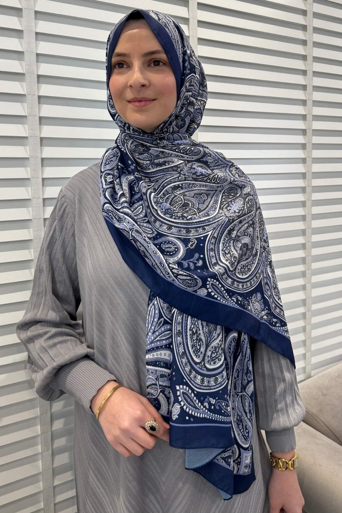 Etro Desenli Pamuk Şal B11 | Rabia Şamlı | Tesettür Giyim, Elbise ve Kadın Giyim Modası
