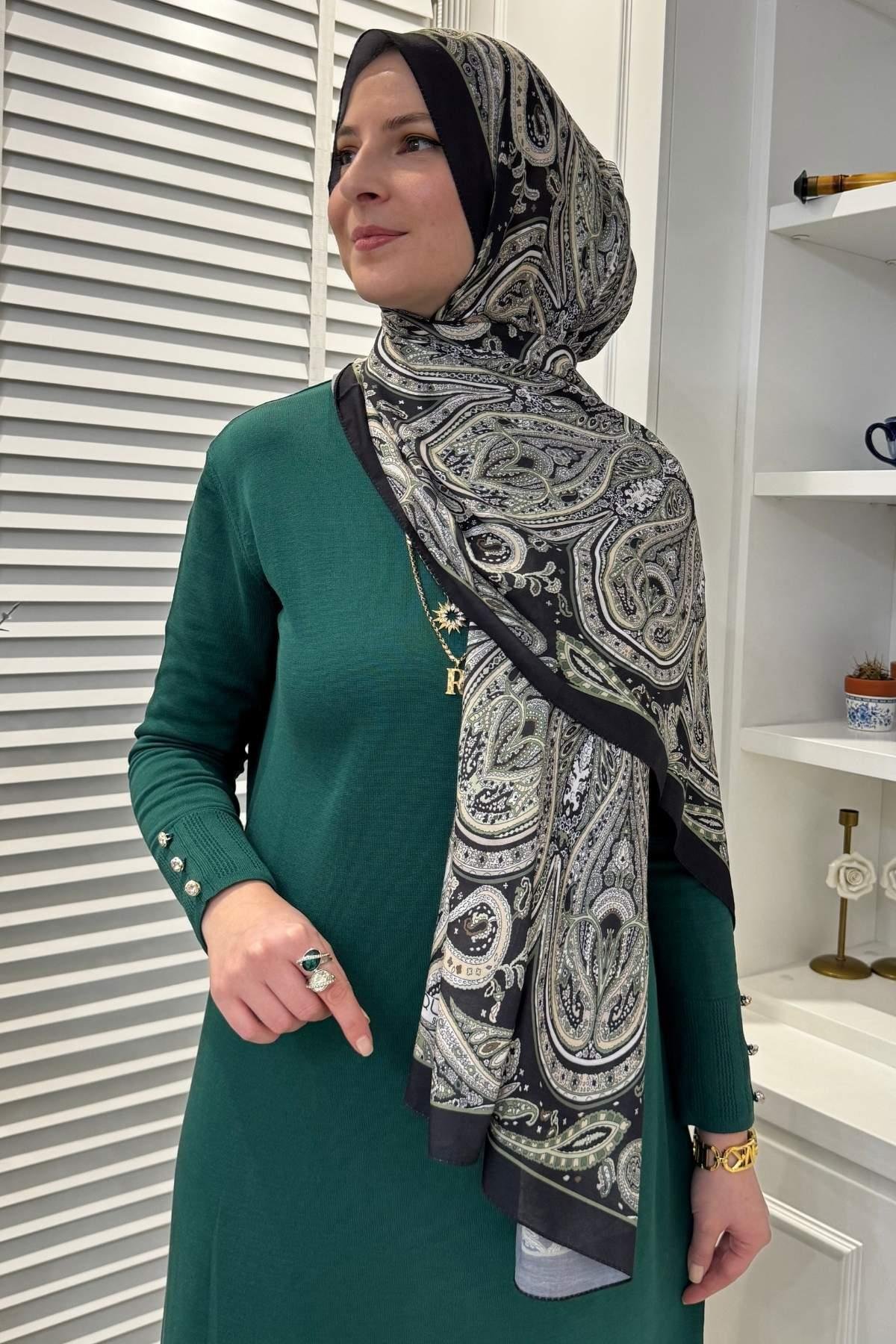 Etro Desenli Pamuk Şal B11 | Rabia Şamlı | Tesettür Giyim, Elbise ve Kadın Giyim Modası