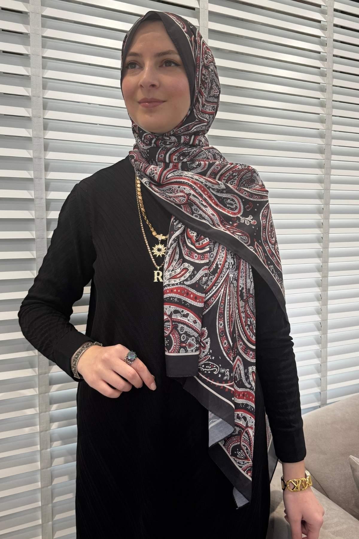 Etro Desenli Pamuk Şal B11 | Rabia Şamlı | Tesettür Giyim, Elbise ve Kadın Giyim Modası