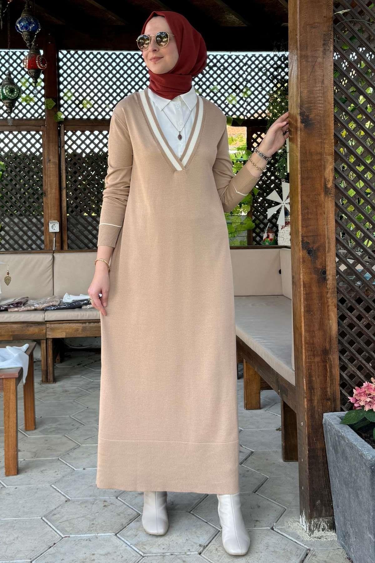 Rüya Lacivert Triko Elbise - Marka