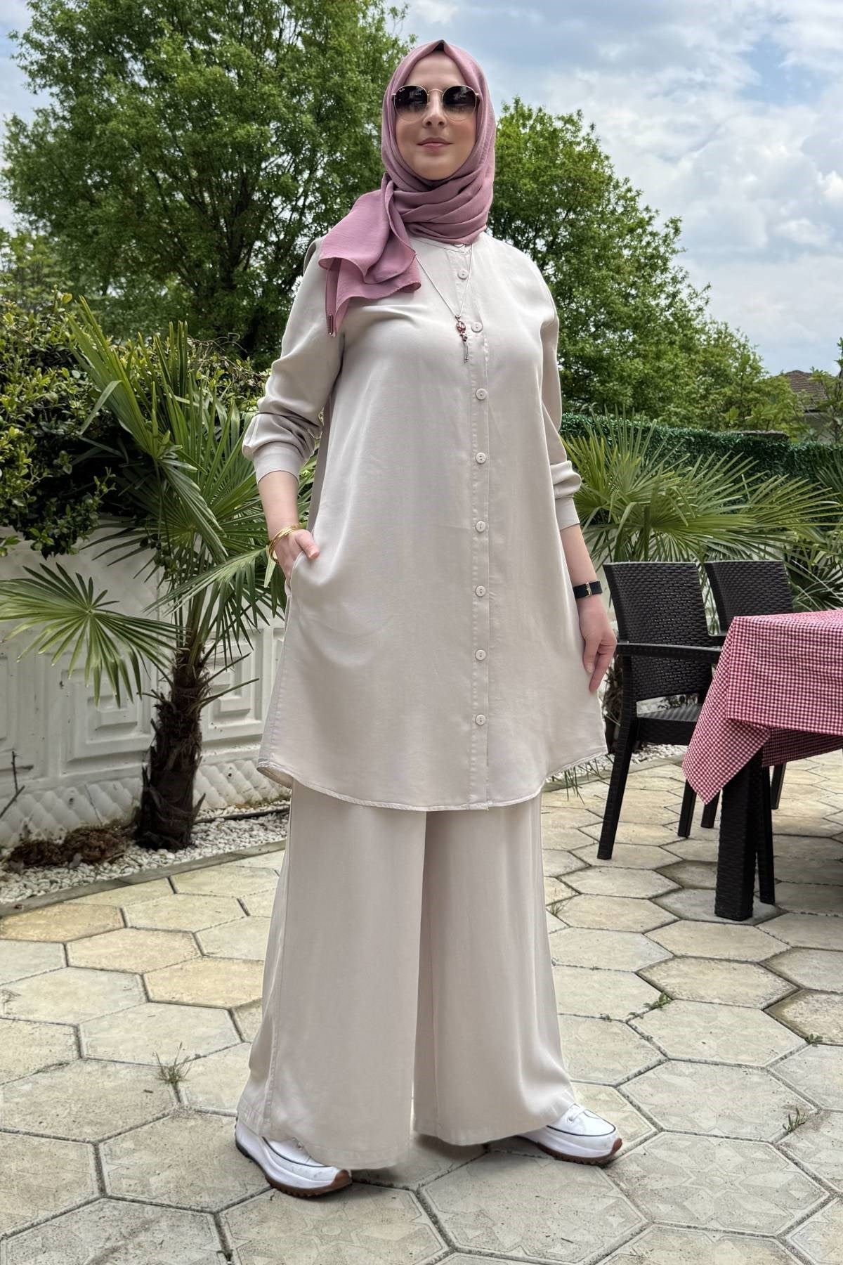 Başak Pantolonlu Takım Taş | Rabia Şamlı | Tesettür Giyim, Elbise ve Kadın Giyim Modası