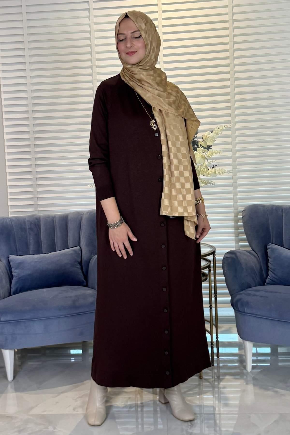 Manolya Camel Triko Hırka | Rabia Şamlı | Tesettür Giyim, Elbise ve Kadın Giyim Modası