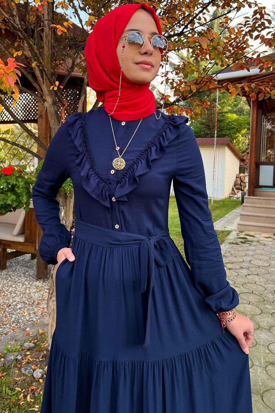 Feriz Elbise Lacivert | ELBİSE