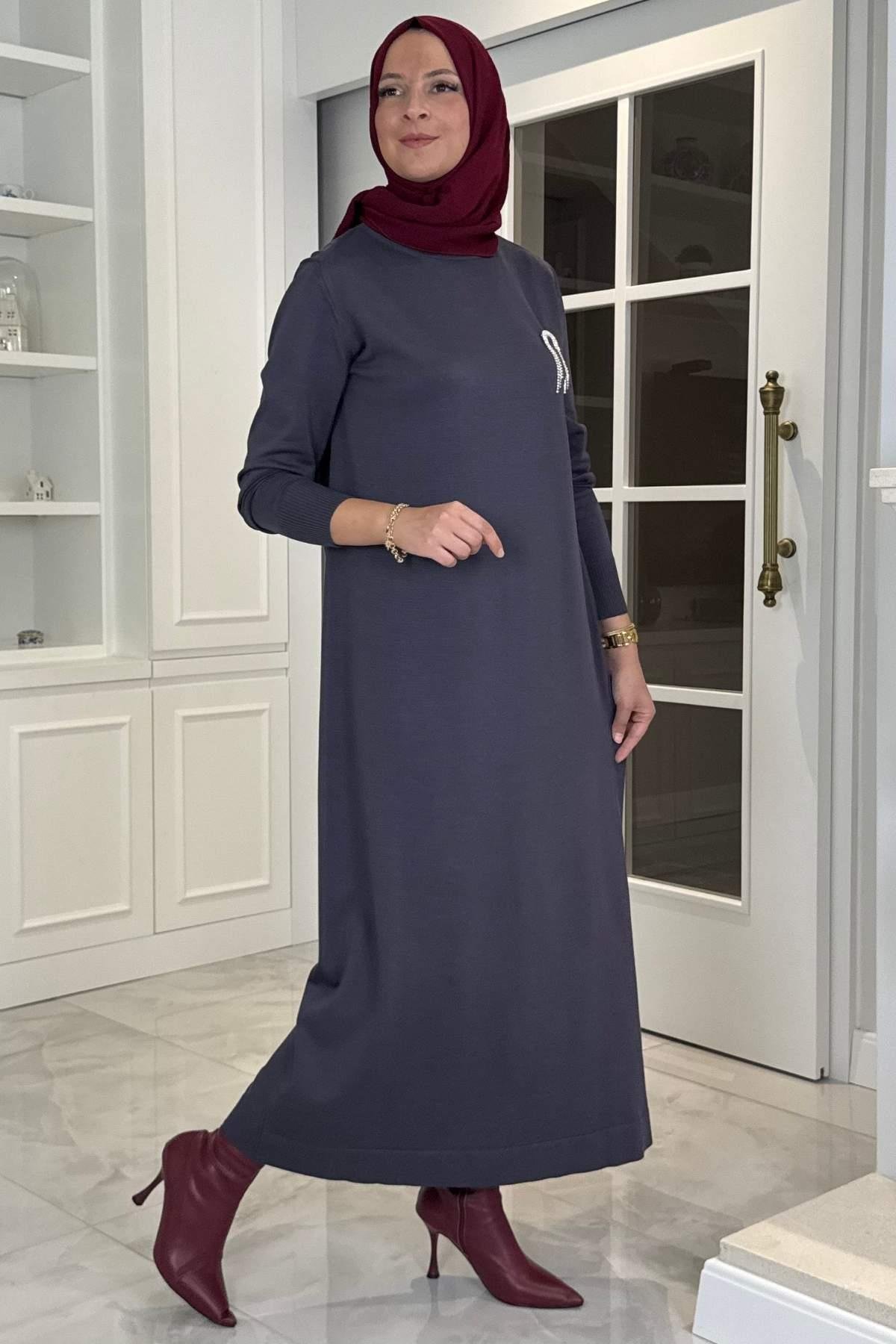 Güneş Triko Elbise Haki | Rabia Şamlı | Tesettür Giyim, Elbise ve Kadın Giyim Modası