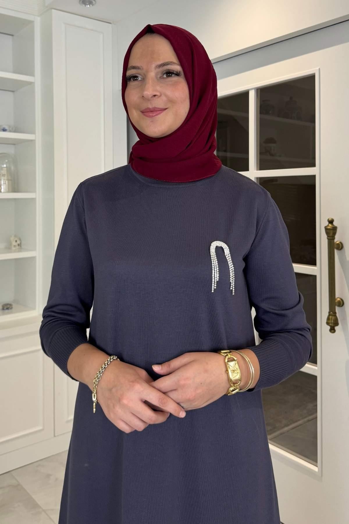 Güneş Triko Elbise Haki | Rabia Şamlı | Tesettür Giyim, Elbise ve Kadın Giyim Modası