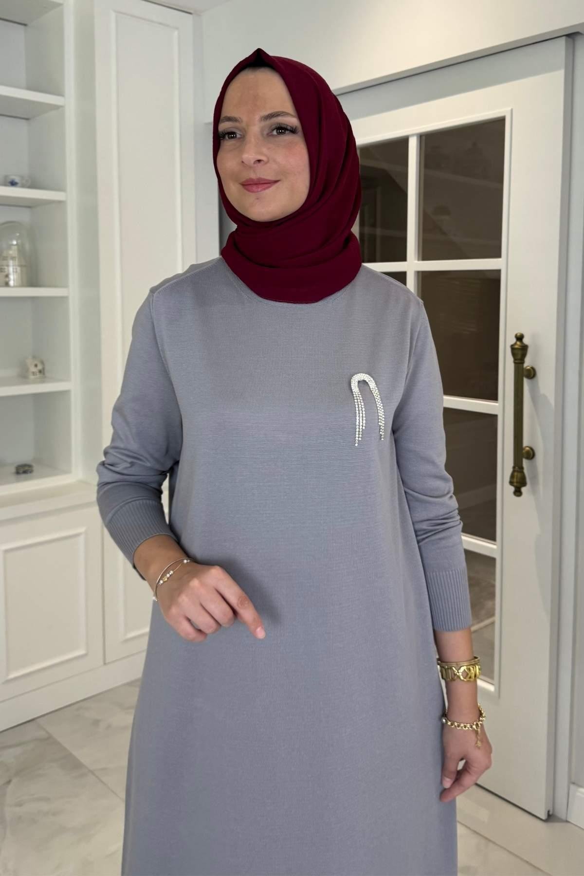Güneş Triko Elbise Haki | Rabia Şamlı | Tesettür Giyim, Elbise ve Kadın Giyim Modası