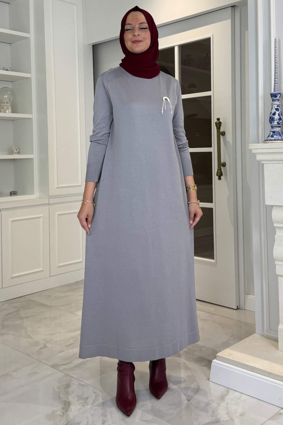 Güneş Triko Elbise Haki | Rabia Şamlı | Tesettür Giyim, Elbise ve Kadın Giyim Modası