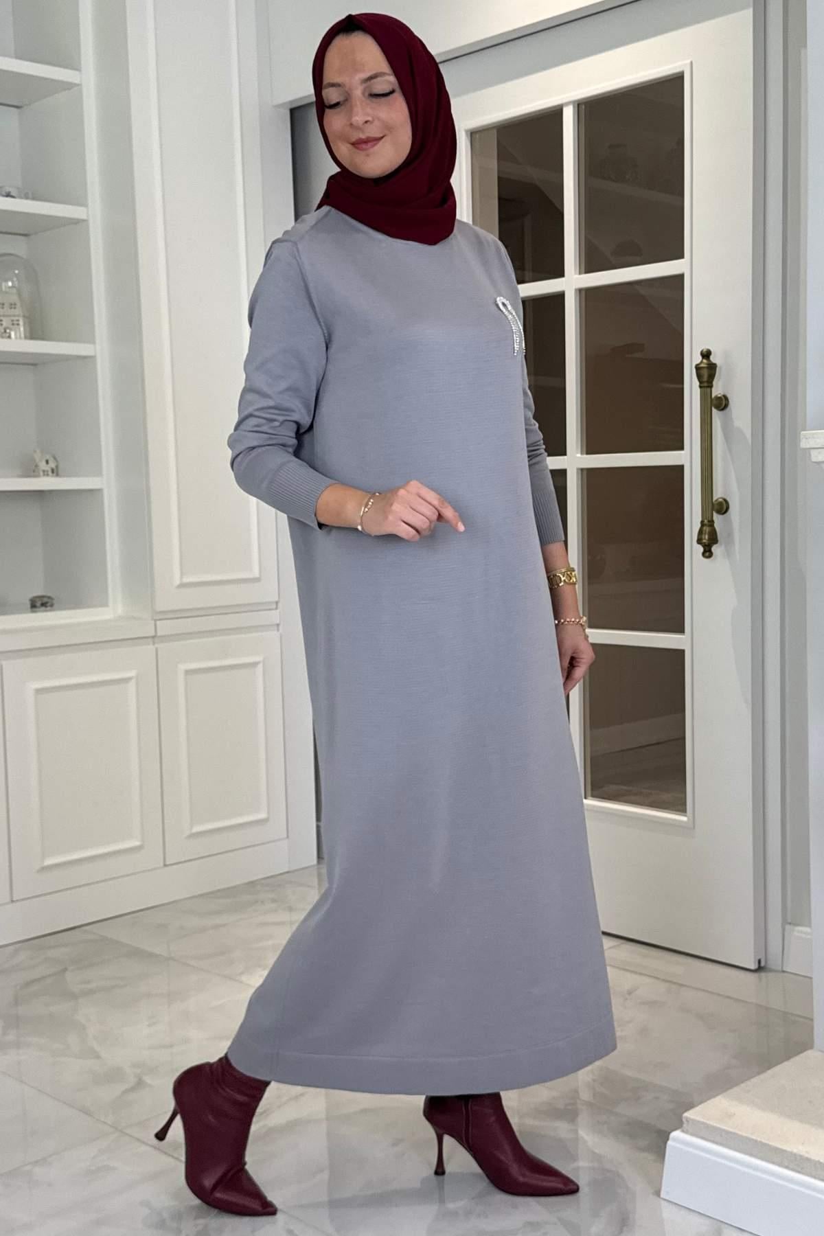 Güneş Triko Elbise Haki | Rabia Şamlı | Tesettür Giyim, Elbise ve Kadın Giyim Modası