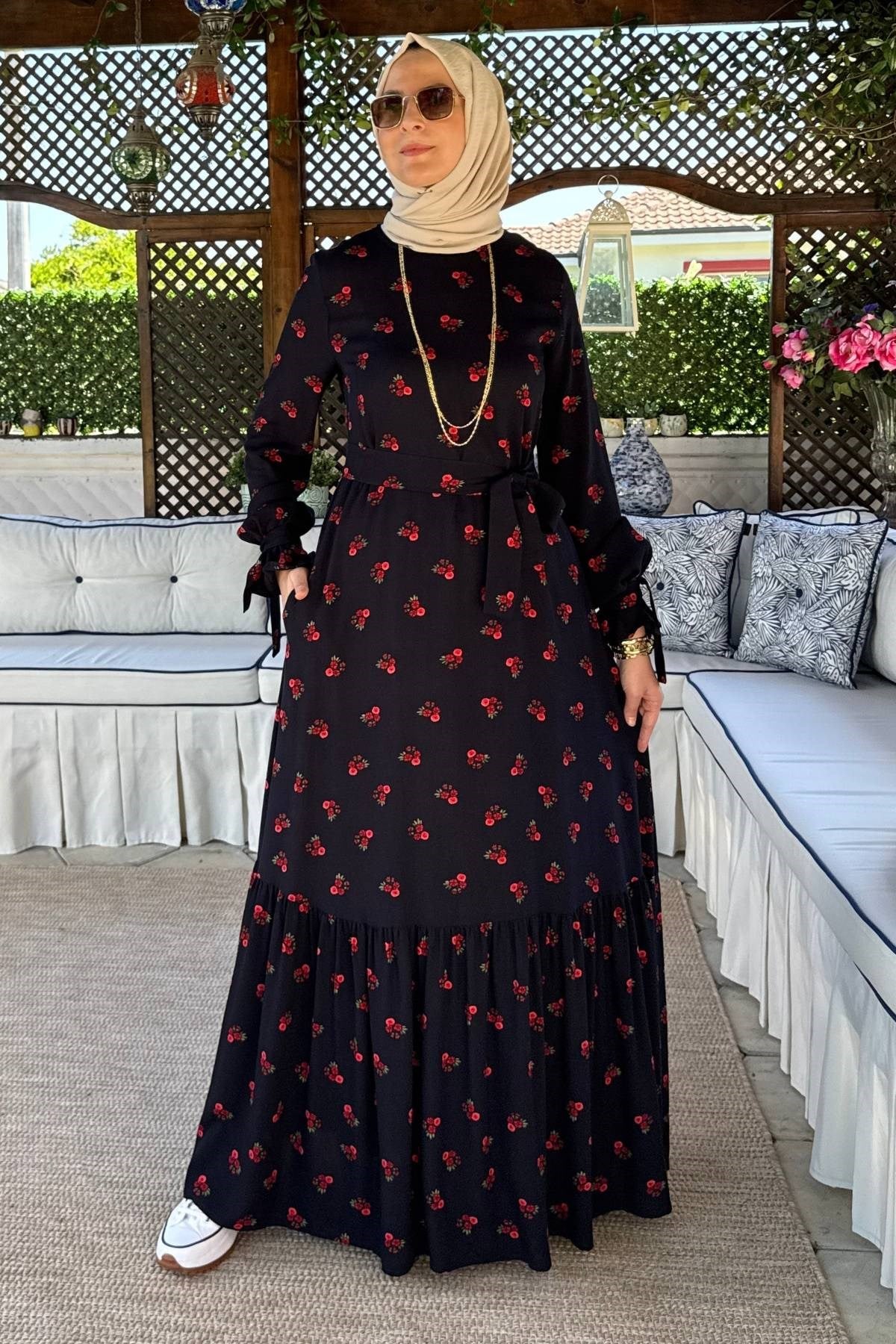Nehir Elbise Saks | Rabia Şamlı | Tesettür Giyim, Elbise ve Kadın Giyim Modası