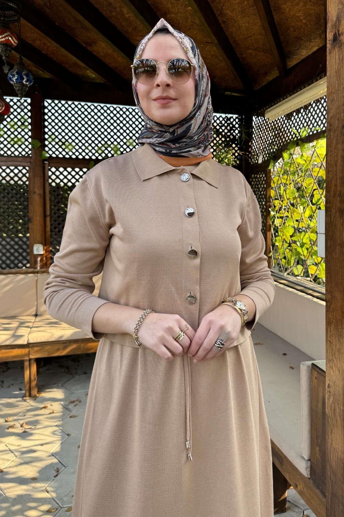 Hazal Triko Elbise Zümrüt | Rabia Şamlı | Tesettür Giyim, Elbise ve Kadın Giyim Modası