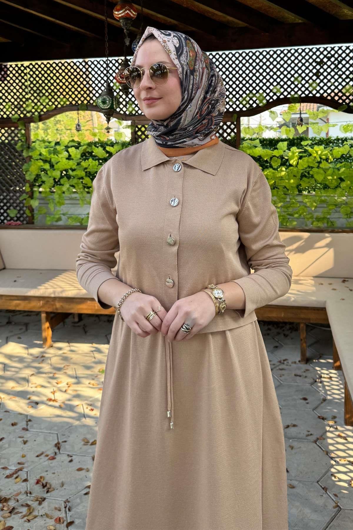 Hazal Triko Elbise Zümrüt | Rabia Şamlı | Tesettür Giyim, Elbise ve Kadın Giyim Modası