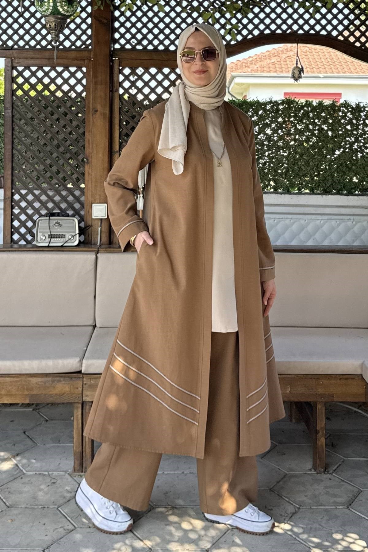 Mihra Etekli Takım Haki | Rabia Şamlı | Tesettür Giyim, Elbise ve Kadın Giyim Modası