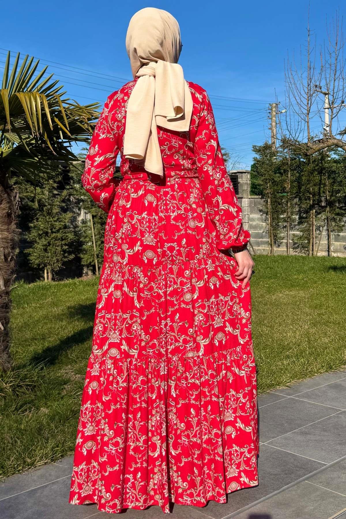 Kot Efektli Elbise Lacivert | Rabia Şamlı | Tesettür Giyim, Elbise ve Kadın Giyim Modası