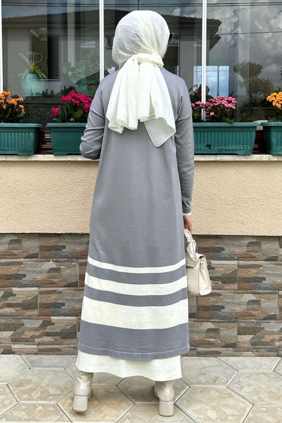 Sinem Çelik Örme Triko Hırka Sütlü Kahve - Rabia Şamlı