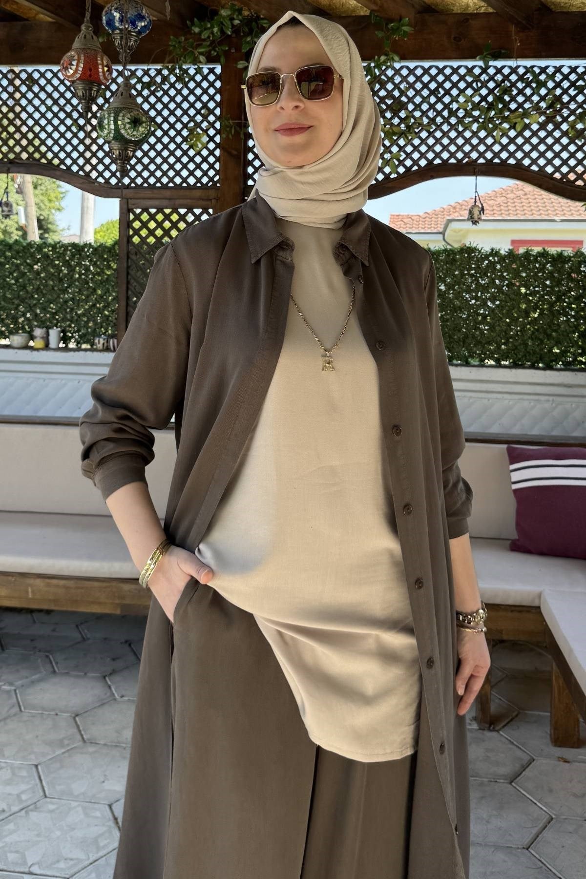 Ezgi Pantolonlu Takım Bordo | Rabia Şamlı | Tesettür Giyim, Elbise ve Kadın Giyim Modası