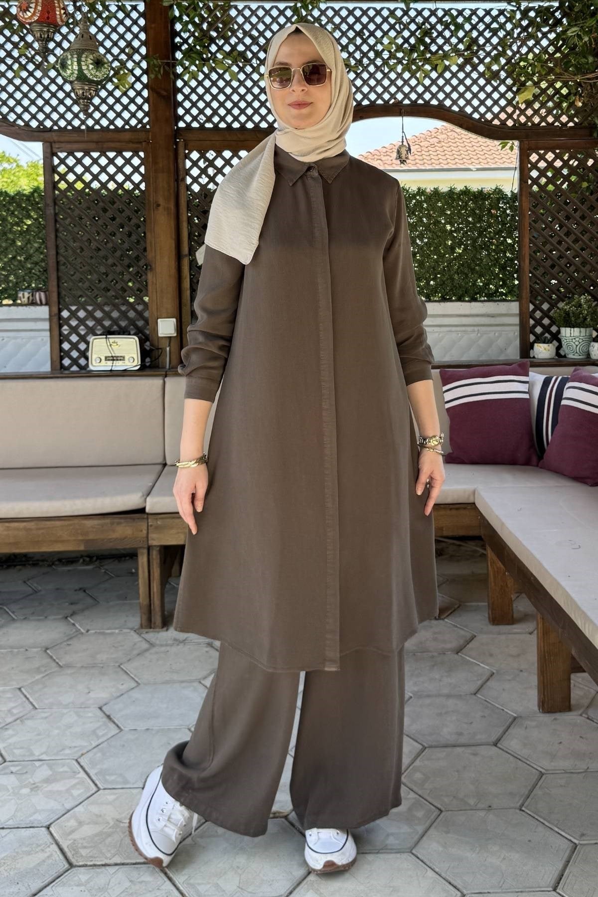 Ezgi Pantolonlu Takım Bordo | Rabia Şamlı | Tesettür Giyim, Elbise ve Kadın Giyim Modası