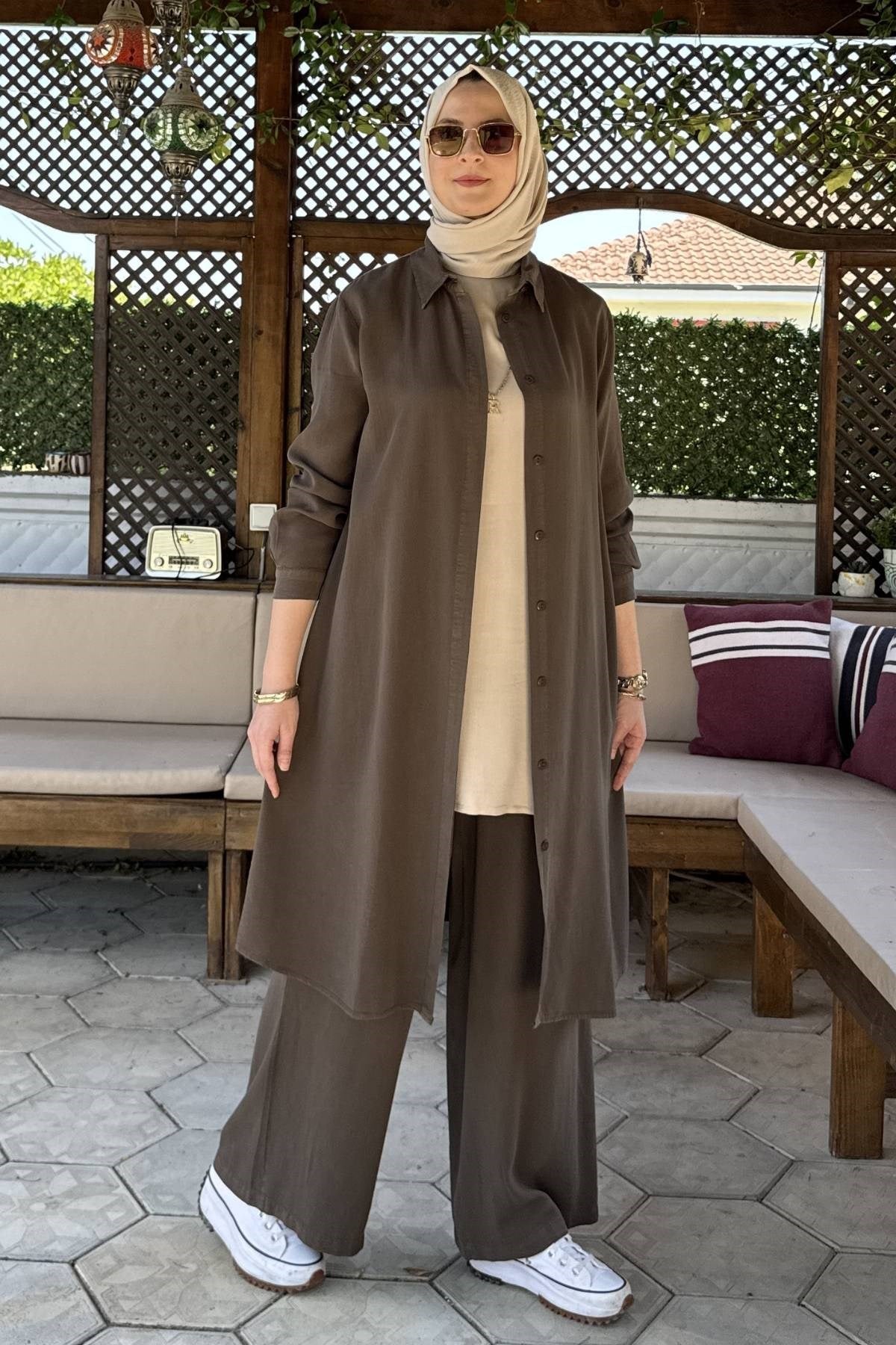 Ezgi Pantolonlu Takım Bordo | Rabia Şamlı | Tesettür Giyim, Elbise ve Kadın Giyim Modası