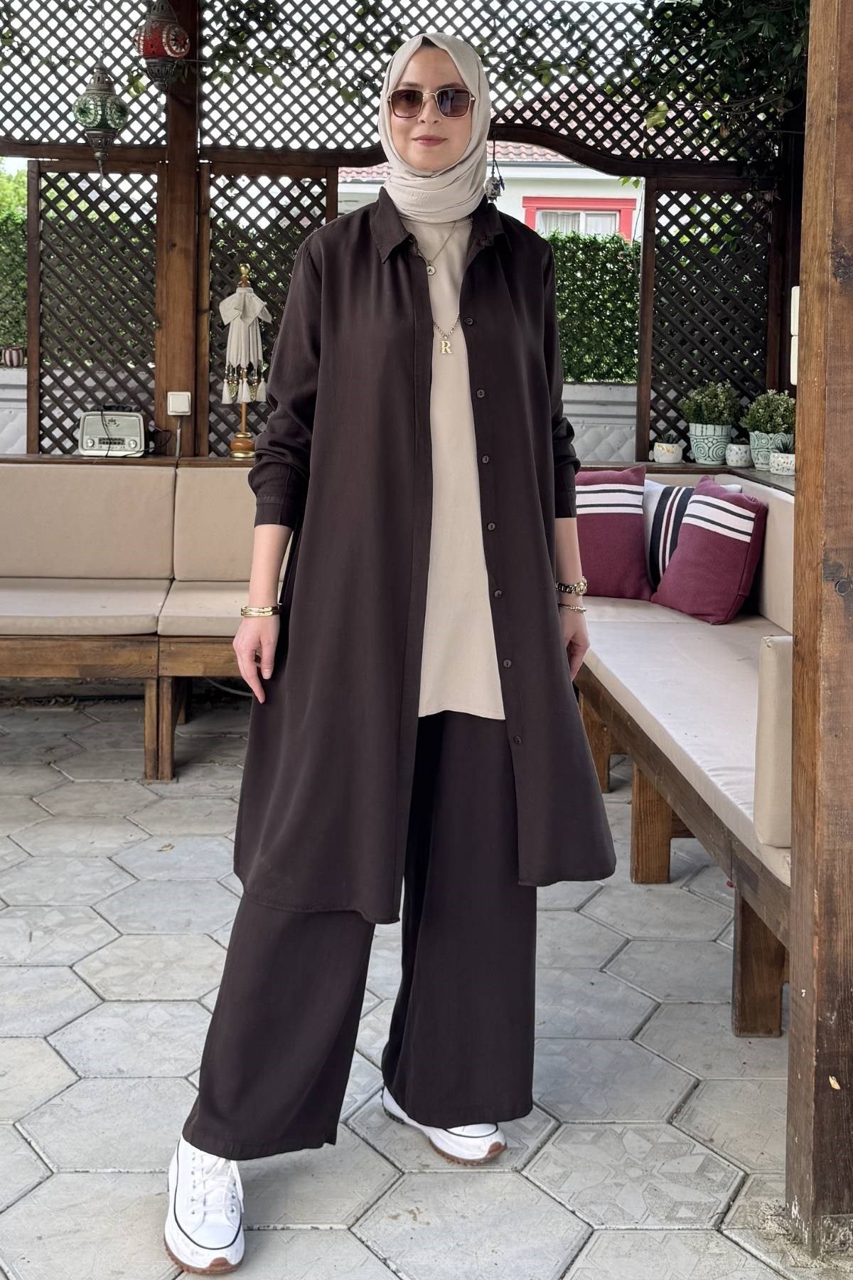 Ezgi Pantolonlu Takım Bordo | Rabia Şamlı | Tesettür Giyim, Elbise ve Kadın Giyim Modası