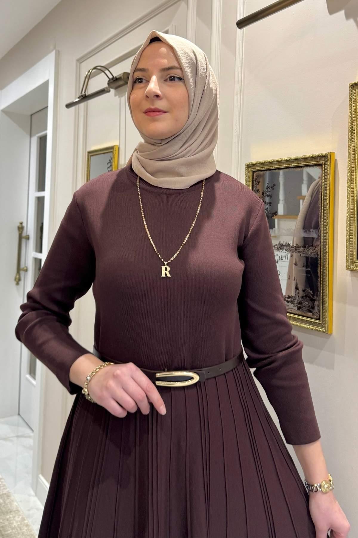 Beste Triko Elbise Lacivert  | Rabia Şamlı | Tesettür Giyim, Elbise ve Kadın Giyim Modası