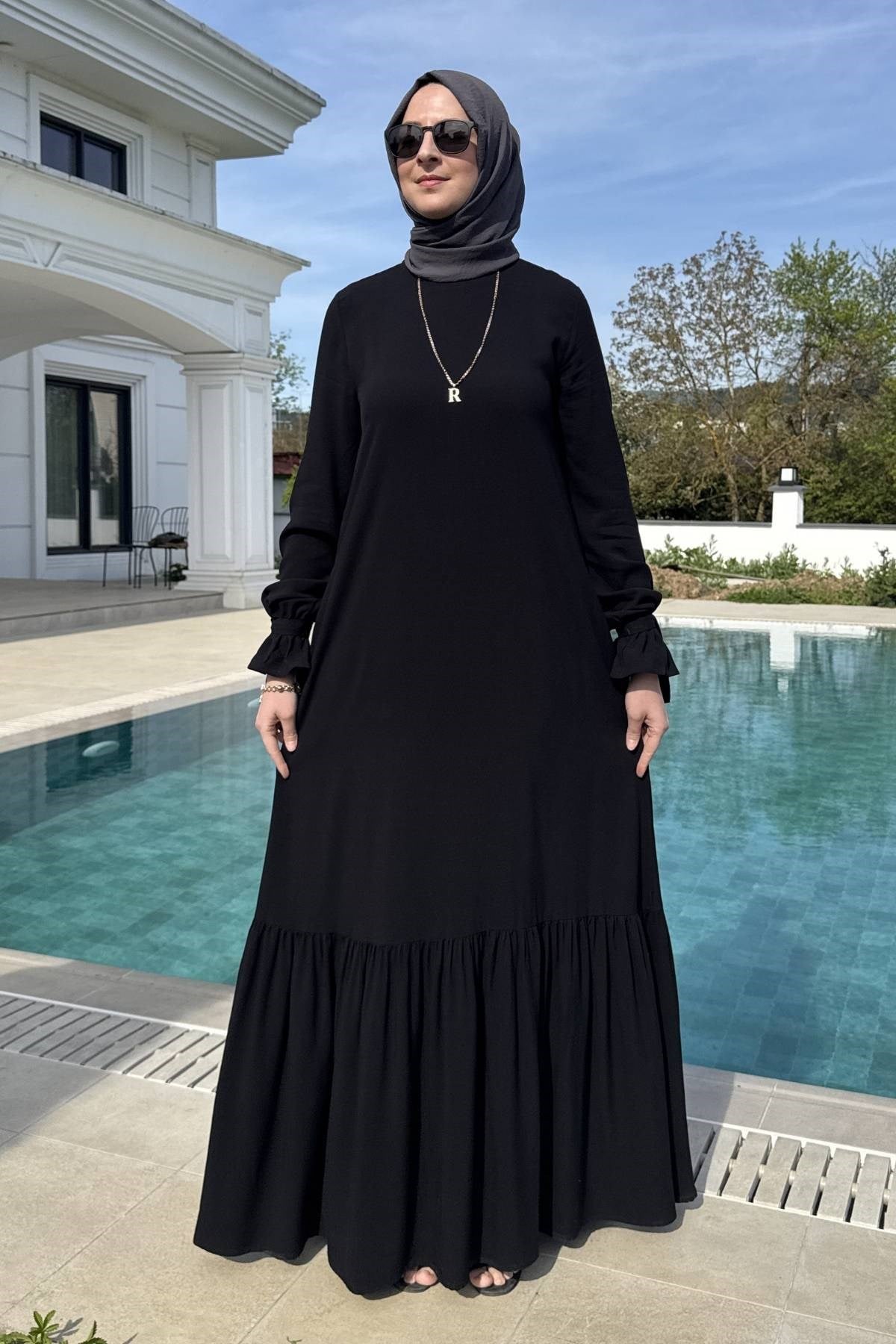 Nehir Elbise Saks | Rabia Şamlı | Tesettür Giyim, Elbise ve Kadın Giyim Modası