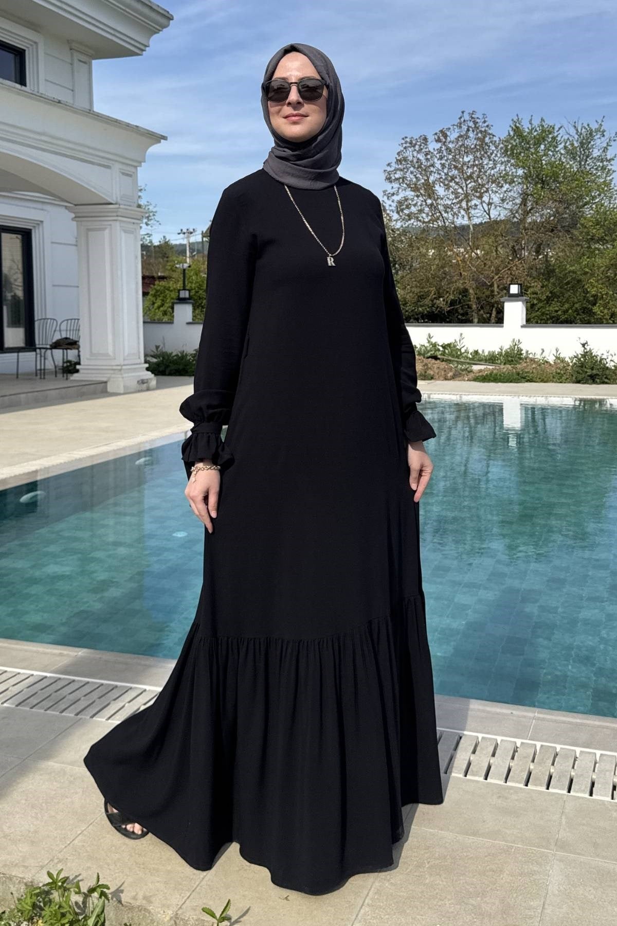 Nehir Elbise Saks | Rabia Şamlı | Tesettür Giyim, Elbise ve Kadın Giyim Modası