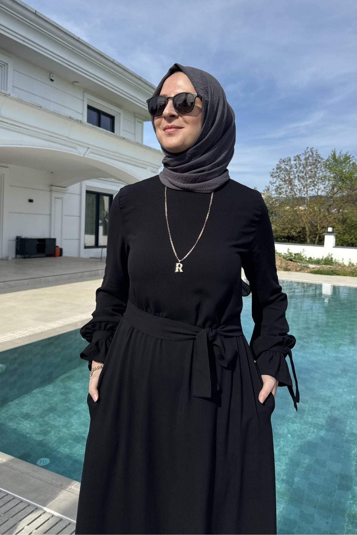 Nehir Elbise Saks | Rabia Şamlı | Tesettür Giyim, Elbise ve Kadın Giyim Modası