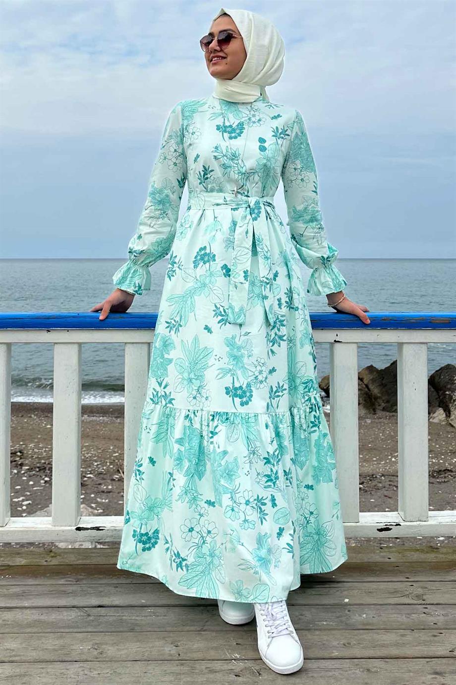 Irmak Organik Pamuklu Elbise Mint | ELBİSE