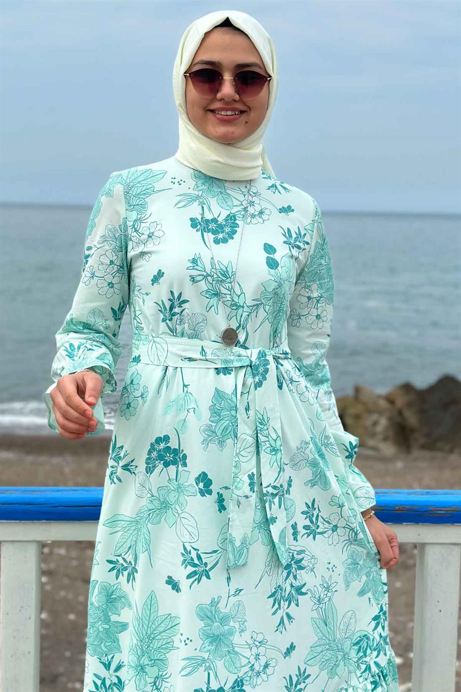 Irmak Organik Pamuklu Elbise Mint | ELBİSE