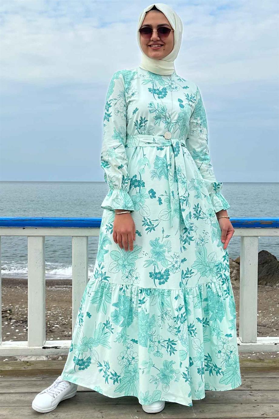 Irmak Organik Pamuklu Elbise Mint | ELBİSE