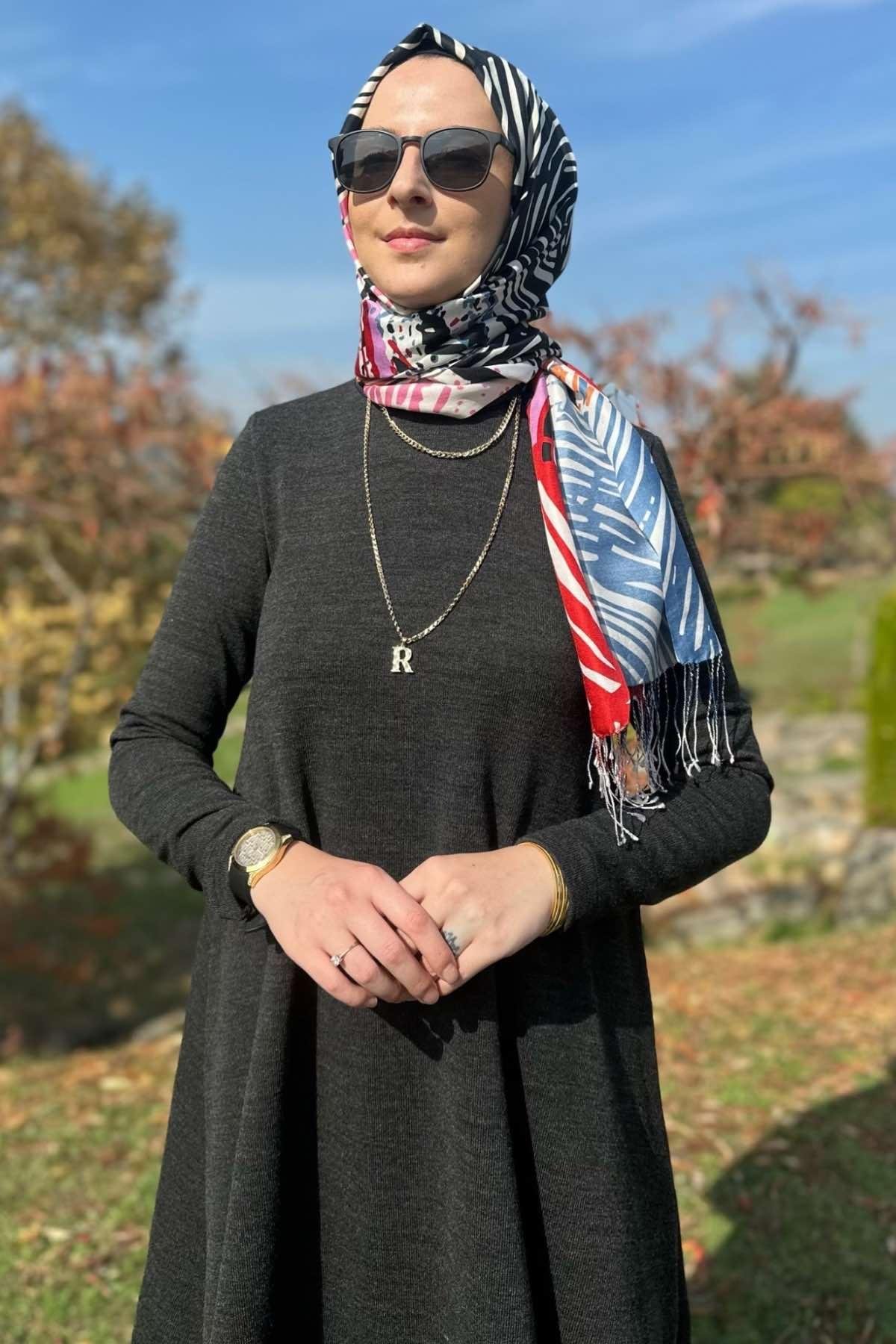 Elif Pantolonlu Triko Takım Siyah - Rabia Şamlı | Tesettür Giyim, Elbise ve Kadın Giyim Modası