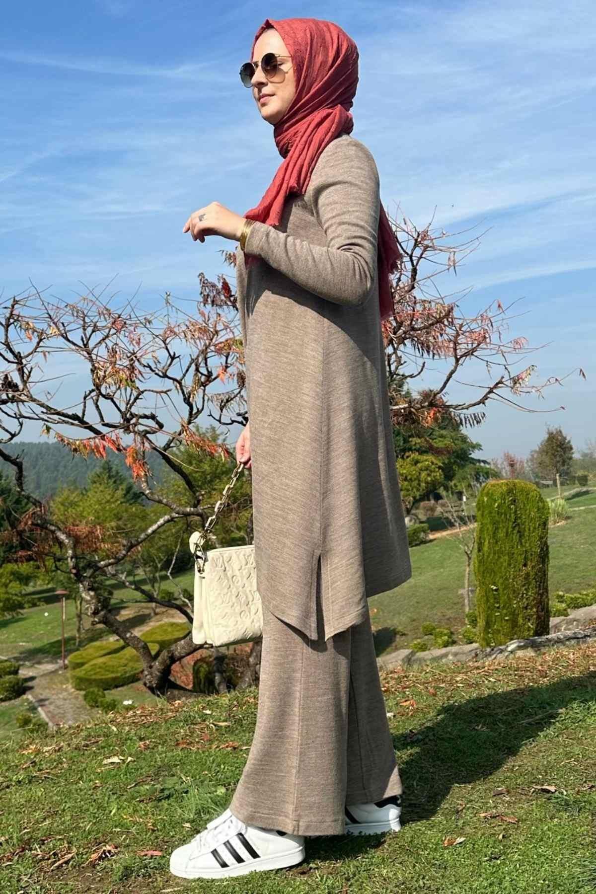 Elif Pantolonlu Triko Takım Siyah - Rabia Şamlı | Tesettür Giyim, Elbise ve Kadın Giyim Modası