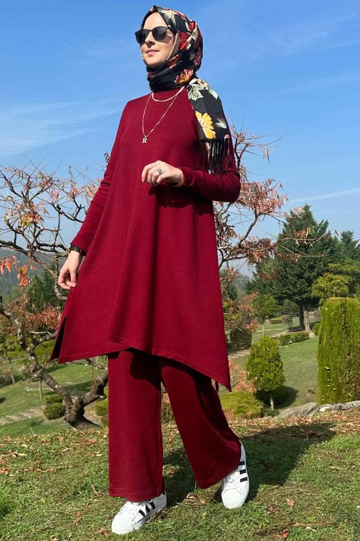Elif Pantolonlu Triko Takım Siyah - Rabia Şamlı | Tesettür Giyim, Elbise ve Kadın Giyim Modası