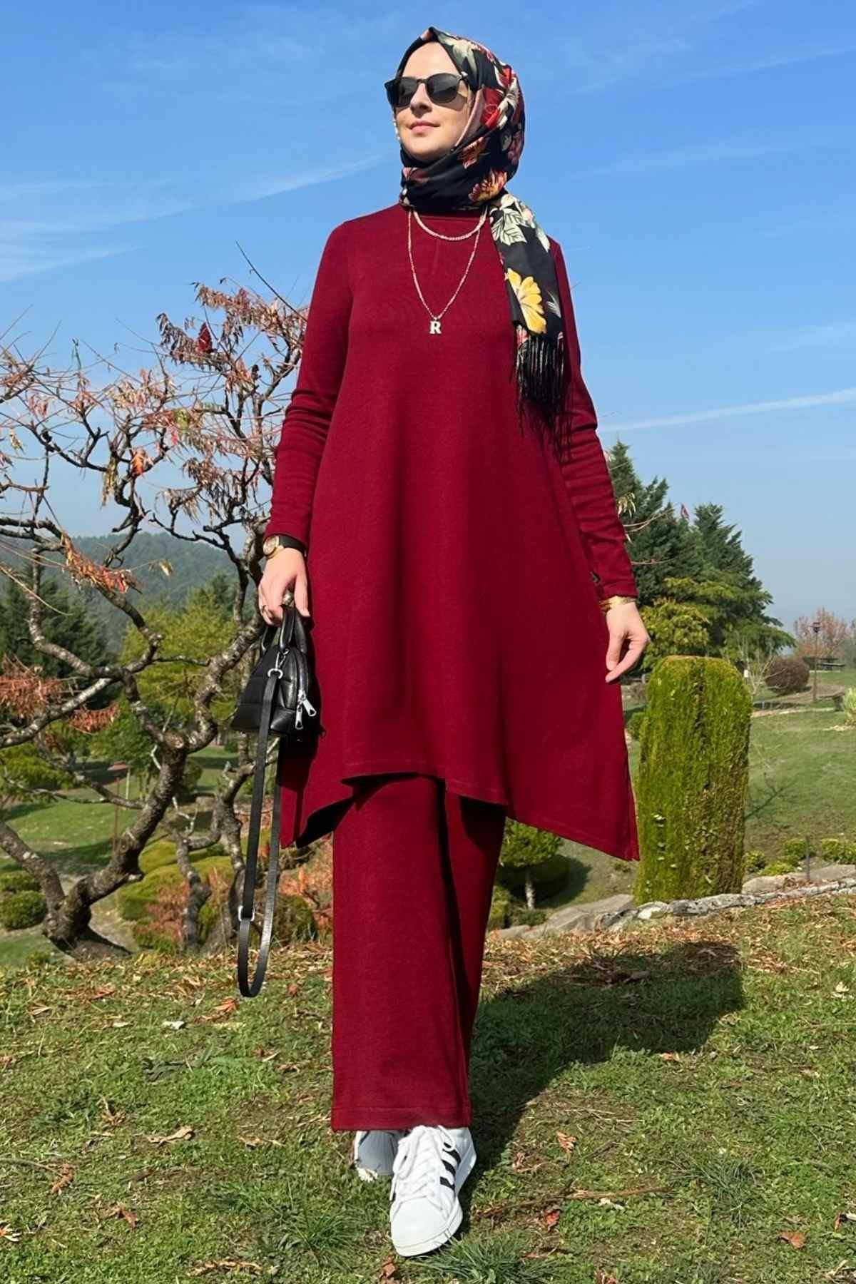 Elif Pantolonlu Triko Takım Siyah - Rabia Şamlı | Tesettür Giyim, Elbise ve Kadın Giyim Modası